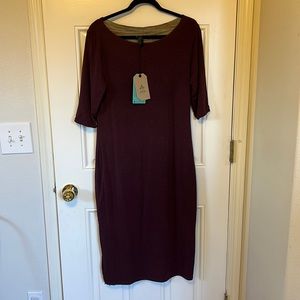 PRANA burgundy Johan Foundation Dress SZ Large